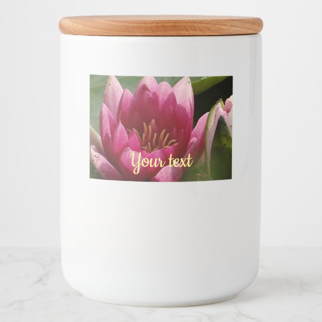 Rosa vattenfri mat etiketter (Framsida)