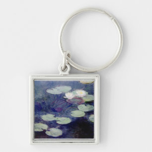 Rosa vattenliljor: 1897-99 av Monet Fyrkantig Silverfärgad Nyckelring