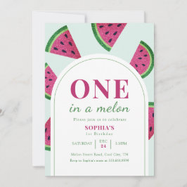 Rosa Vattenmelon En-i-en Vattenmelon Foto Födelsed Inbjudningar