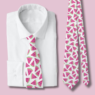 Rosa Vattenmelon Mönster Slips