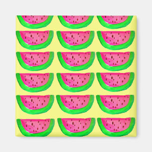 Rosa vattenmelonfrukt, popkonst magnet