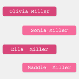 Rosa vattentäta namn-etiketter skoldaghem klistermärke