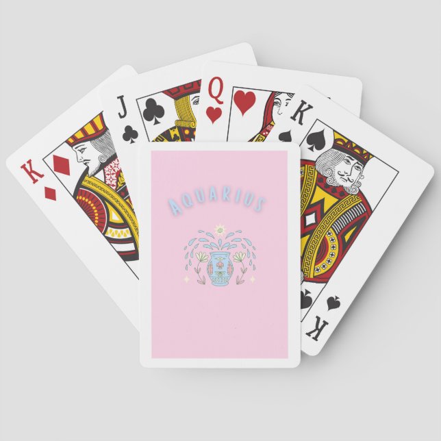 Rosa Vattumannen, stjärntecken, stjärnbildstryck  Casinokort (Baksidan)