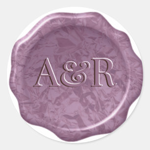 Rosa Vax förseglingssymbol monogram, Runt Klistermärke