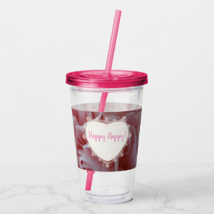 Rosa velvet blommor Mallow Take Away Mugg