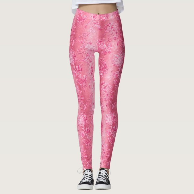 Rosa Velvet-seriens design 1 Leggings (Framsida)