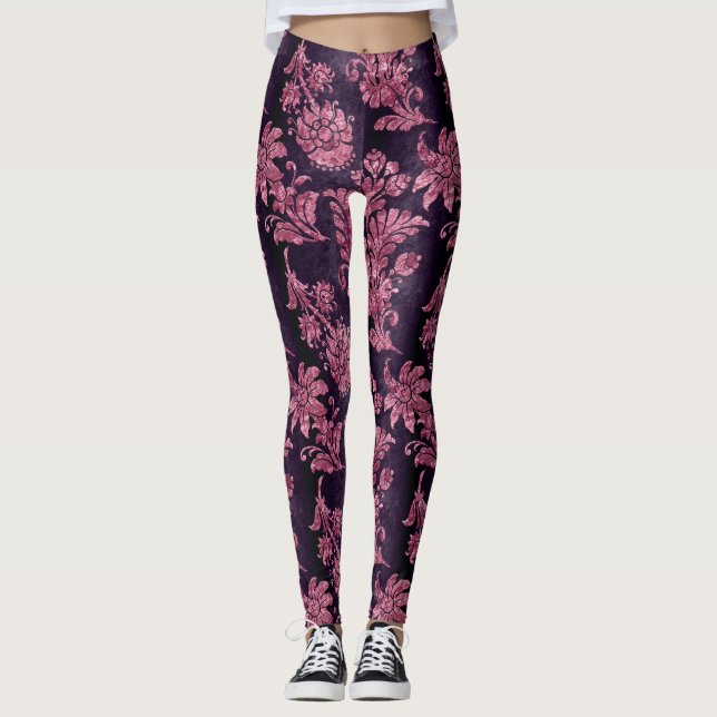 Rosa Velvet Series-design 9 Leggings (Framsida)