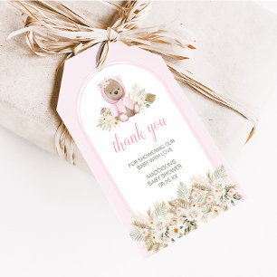 Rosa Vi Kan Knappast Vänta Baby Shower Förmånsetik Presentetikett