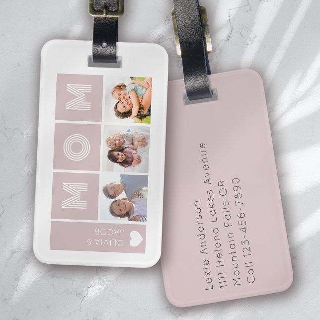  Rosa Vi Kärlek You Mamma Foton Bagagebricka (Skapare uppladdad)