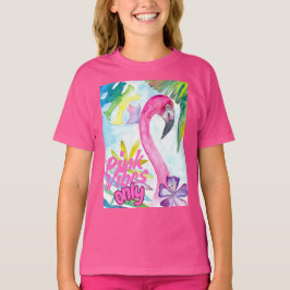 Rosa Vibbar Endast – Rosa Flamingo T Shirt