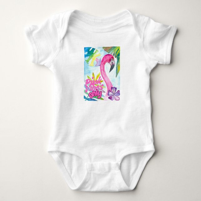 Rosa Vibbar Endast – Rosa Flamingo T Shirt (Framsida)