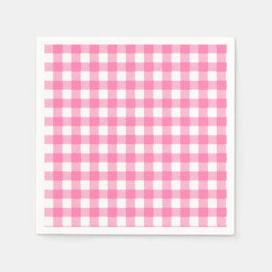 Rosa Vichy Plaid Papprare Napkins Pappersservett