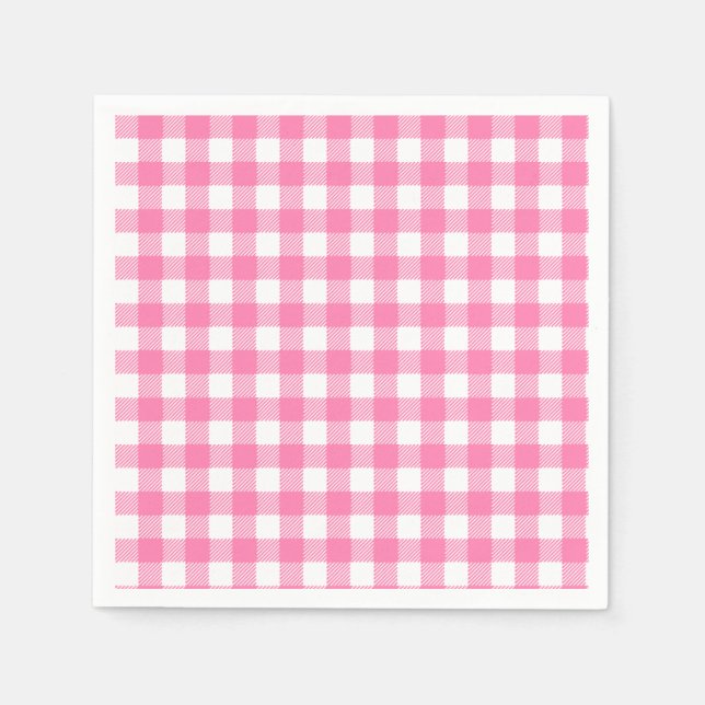 Rosa Vichy Play Pappra Napkins Pappersservett (Framsidan)