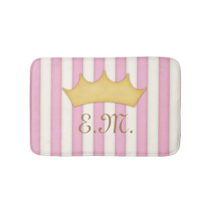 Rosa Victorian Rand Crowned Monogram Princess Badrumsmatta