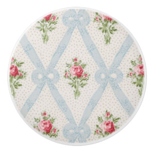 Rosa Victorian Ro w/Blue Ribbon Lattice Knopp