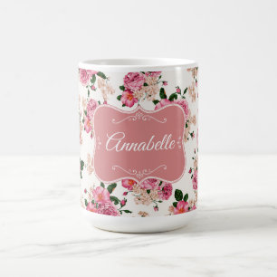 Rosa Victorian Rosor {ersonalize Kaffemugg