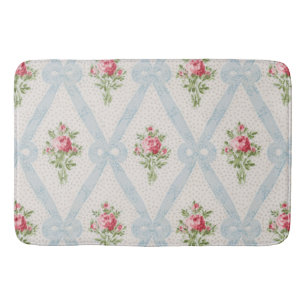 Rosa Victorian Rosor w/Blue Ribbon Lattice Badrumsmatta
