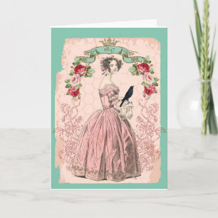 Rosa Victorian Woman Kort