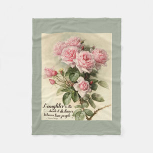 Rosa Victorianro för shabby chic Fleecefilt