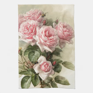 Rosa Victorianro för shabby chic Kökshandduk