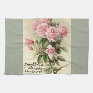 Rosa Victorianro för shabby chic Kökshandduk