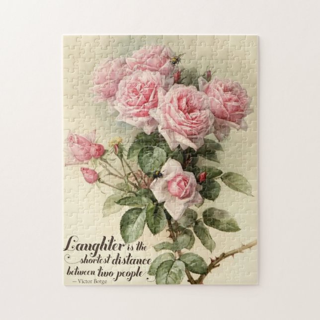 Rosa Victorianro för shabby chic Pussel (Vertikal)