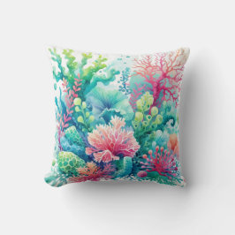 Rosa vid av färgad korallfärgad av blå Grönt vid Kudde