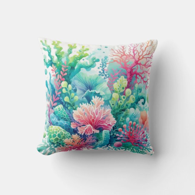 Rosa vid  av färgad korallfärgad  av blå Grönt vid Kudde (Framsida)