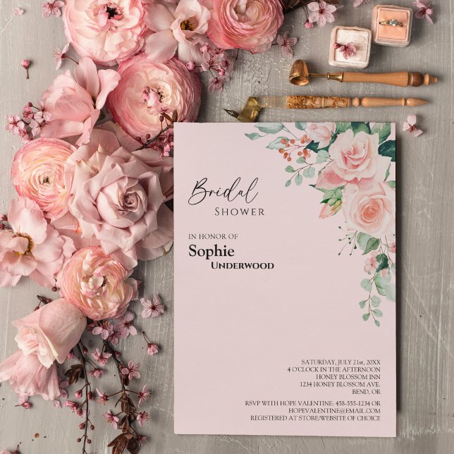 Rosa vid  Blommigten Bröllop Möhippa Inbjudningar (Skapare uppladdad)