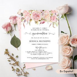 Rosa vid den spanska Eleganten, , Ro Guld Quinceañ Inbjudningar