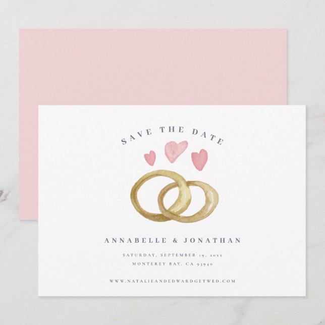 Rosa vid ring i Rustic bröllop, gigantisk modern   (Fram/baksida)