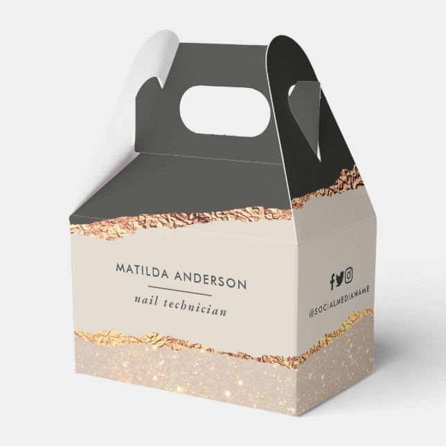 rosa vid ro guld glitter i den moderna eleganten presentaskar (Framsidan Sidan)