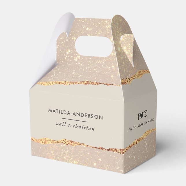 rosa vid ro guld glitter i den moderna eleganten presentaskar (Framsidan Sidan)