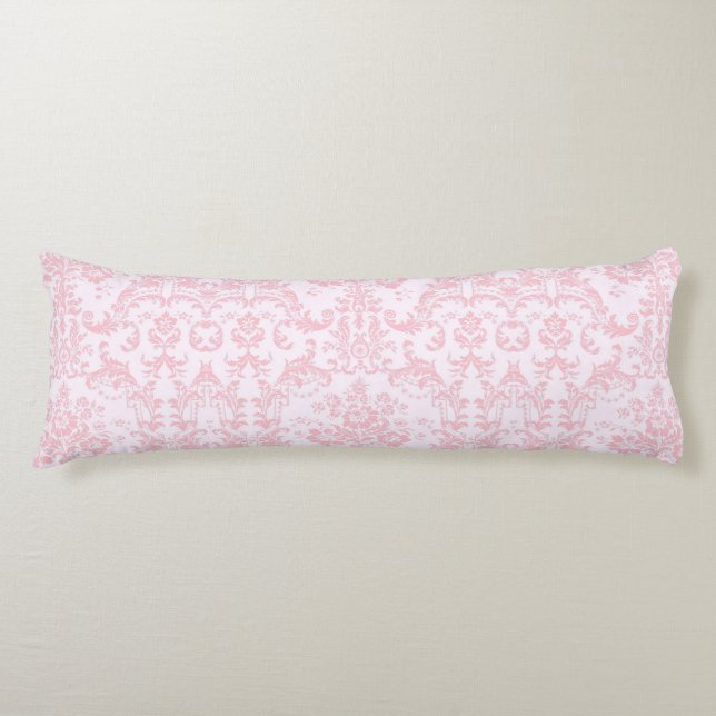 Rosa vid Rosa Mönster Elegant Vintage Stil Kroppskudde (Framsidan)