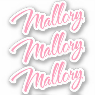 Rosa vid söt på Mallory namn, kursiv x3 Klistermärken