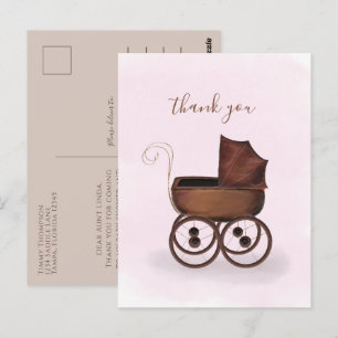 Rosa vid transport av minimal Elegant Baby Tack Vykort