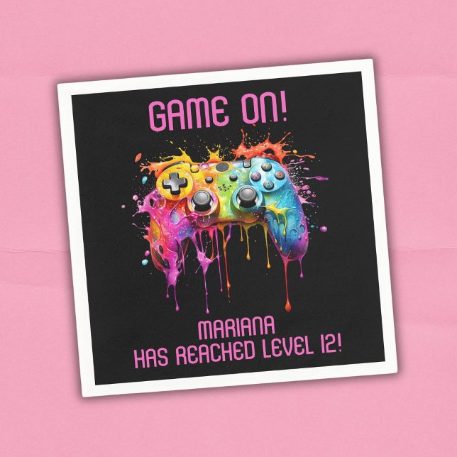 Rosa-videospel för flickor Party Pappersservett (Skapare uppladdad)