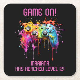 Rosa-videospel för flickor Party Underlägg Papper Kvadrat