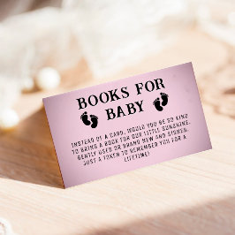 Rosa Vignette Footprint Bokar for Baby Shower Tilläggskort