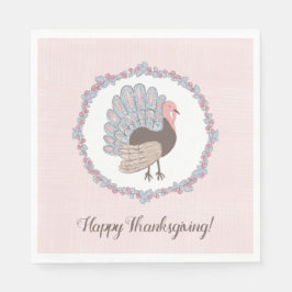 Rosa Viktigt Turkiet Happy thanksgiving Pappersservett