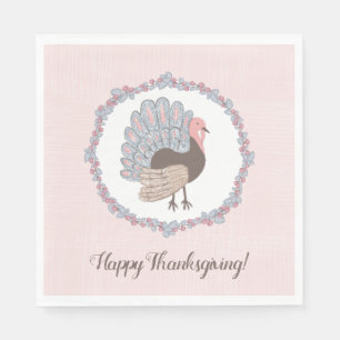 Rosa Viktigt Turkiet Happy thanksgiving Pappersservett
