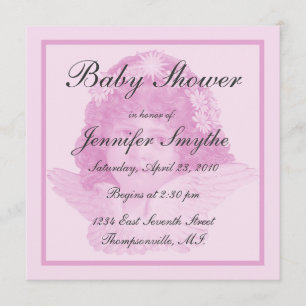 Rosa Viktorian Angel Baby Shower-inbjudan Inbjudningar