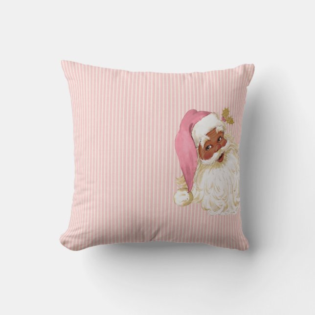 Rosa viktoriansk julfarbror i färg kudde (Framsida)