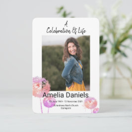 Rosa Vild Blomma Livets Firande Fotokort Inbjudningar