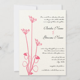 Rosa Vild Blommor Swirl-inbjudan Inbjudningar