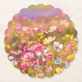 Rosa Vild Flowers Gult Lavender 2025 Underlägg Papper