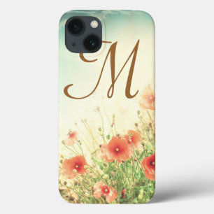 Rosa Vild Flowers in Fält Monogram IPAD Case