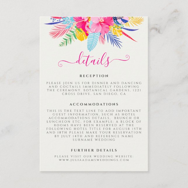 Rosa Vild Rain Forest Evergreen Bröllop Tilläggskort (Framsida)