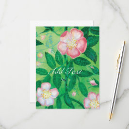 Rosa Vild Ro blommar hemliga trädgård OSA Kort