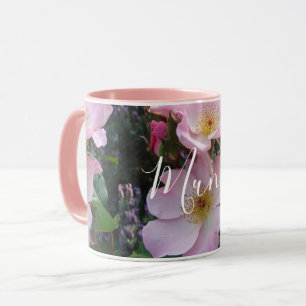 Rosa Vild Ro Flower blommigt Photo Morsa Mors dag Mugg